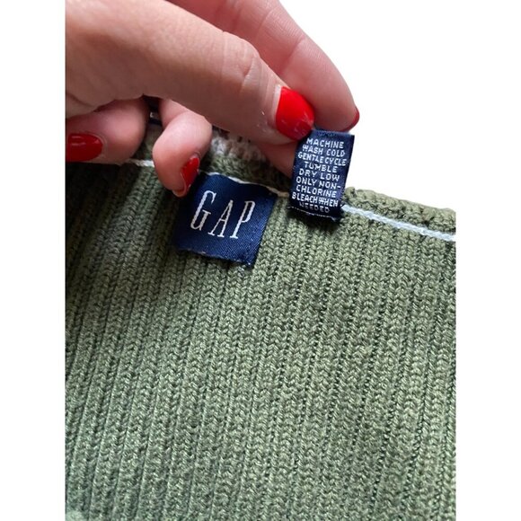 Vintage Y2K GAP Ribbed Knit Tank Top - Green - Size S 2000s - Picture 5 of 5